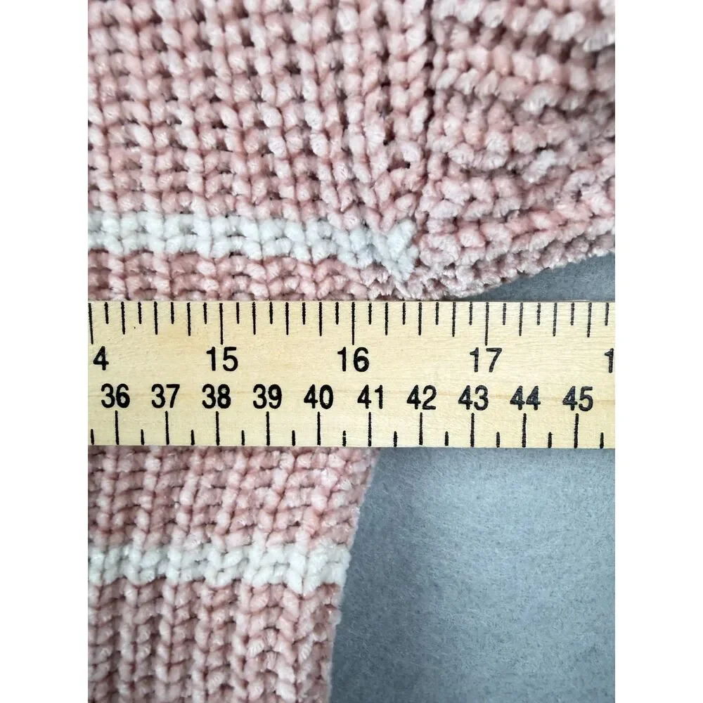 Love Ellie Girls Size Small Blush Pink Ivory Striped Chenille Sweater Soft Cozy